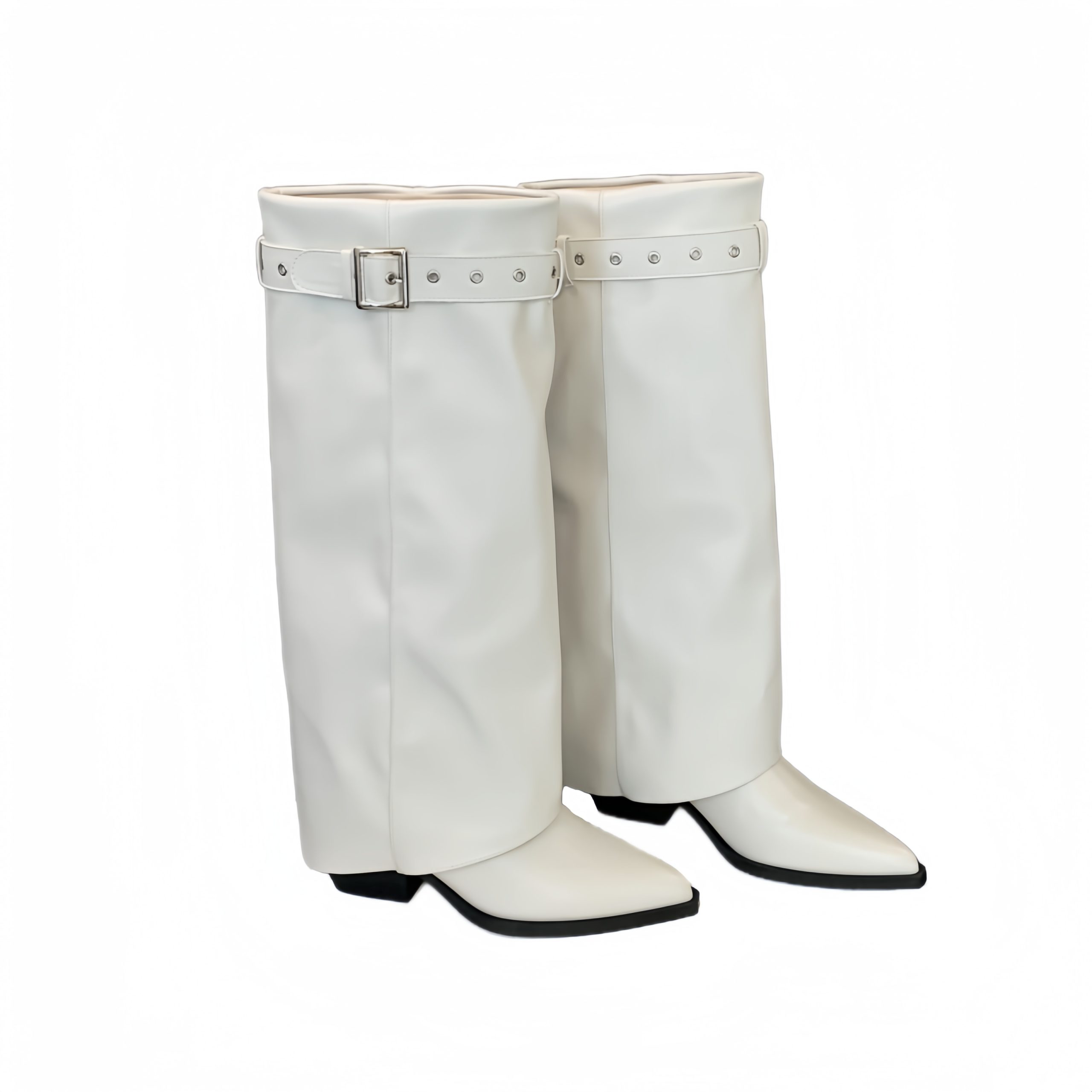 2024 New Autumn Style Pointed Toe Riding Boots for Women Chunky Heel High Top Fashion Versatile - Image 5