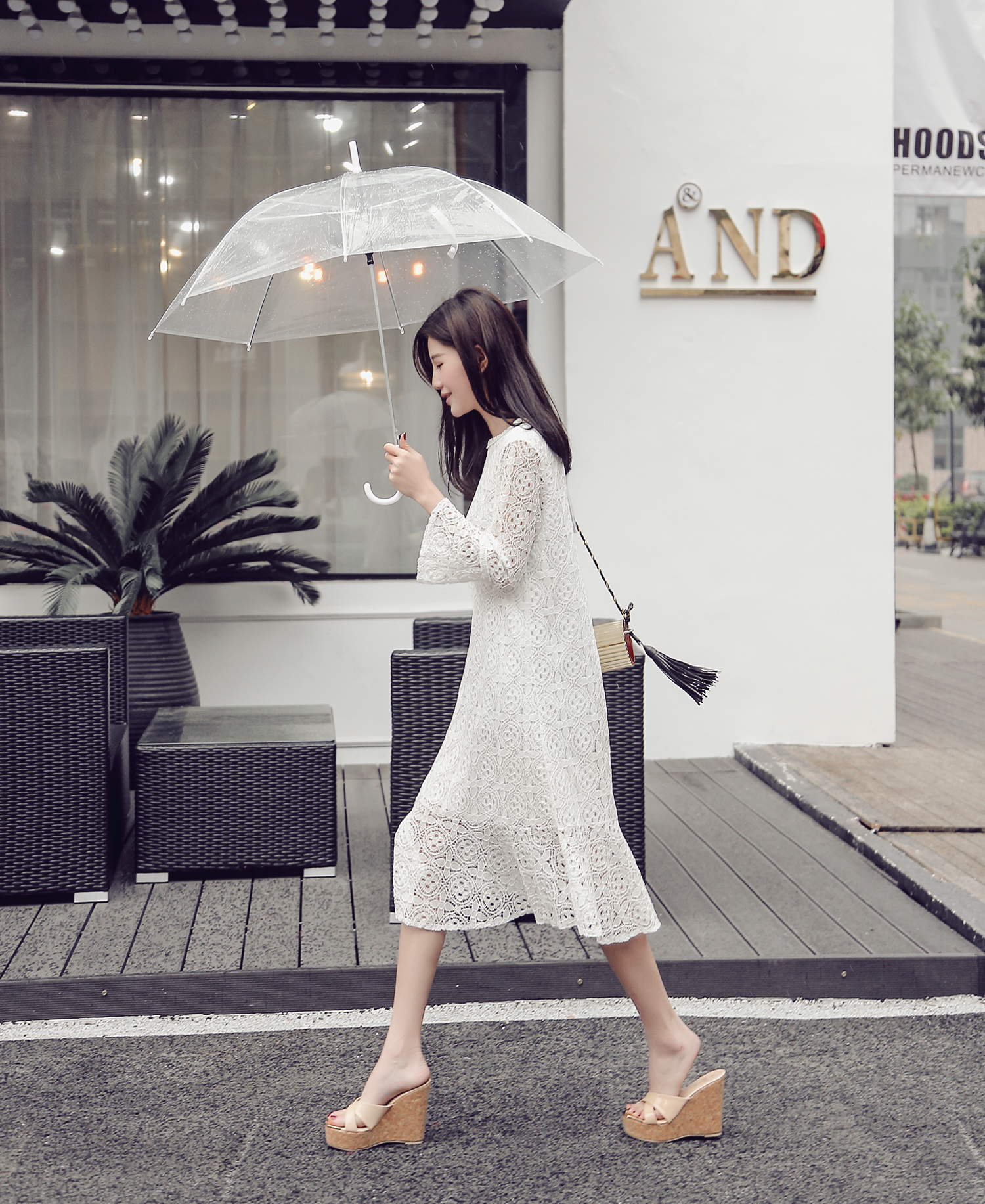 2025 New Fashion Iron Head One-Strap Cross Strap Shiny Leather Wedge High Heel Women's Shoes 888-18 9 11 13cm