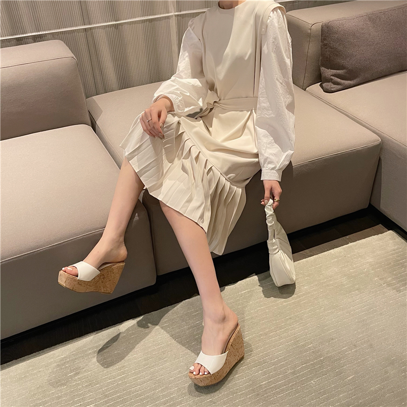 2025 Summer New Thick Sole Wedge Sandals Slippers Platform Chunky Heel - Image 4