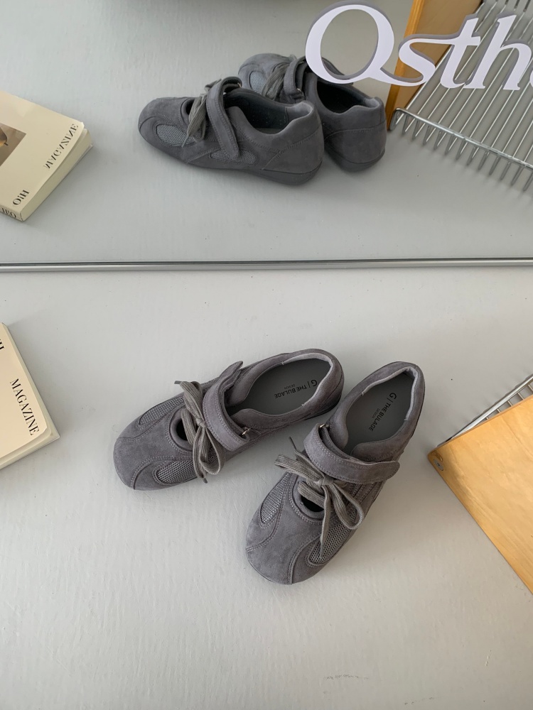 2026 New Versatile Casual Shoes Lace Up One-Band Magic Tape Mesh Panel German Training Shoes - Image 4