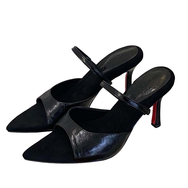 3-in-1 Style! Elegant Pointed-Toe High-Heel Sandals for Women Summer Sexy Thin Heel Open-Toe One-Strap Slippers - Image 5