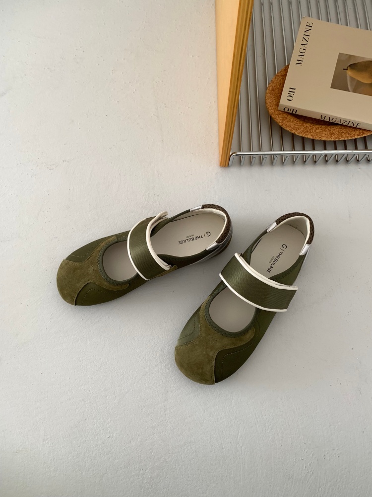New Suede 2.5CM Flat Ballet Casual Shoes for Women 2026 Autumn Korean Style Magic Tape Loafers - Image 3