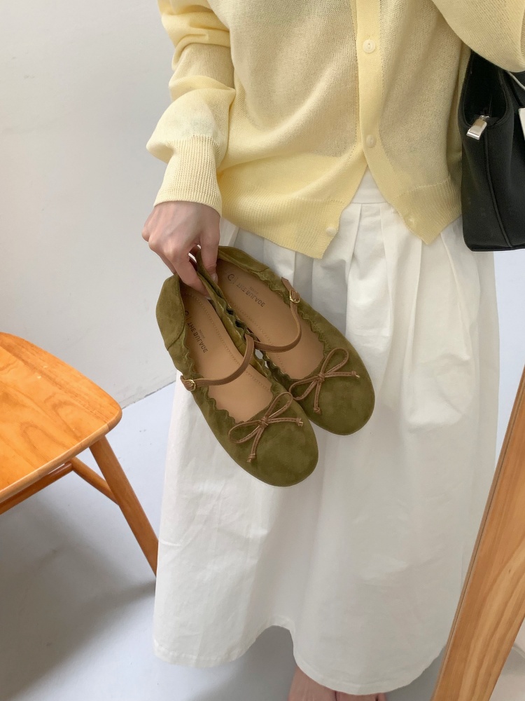 Vintage Sweet Bow Mary Jane Shoes Women 2026 Autumn New French Flat Ballet Shoes - Image 2