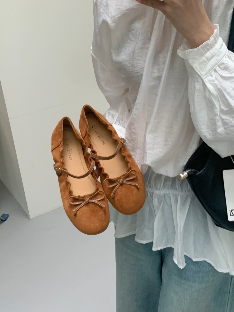 Vintage Sweet Bow Mary Jane Shoes Women 2026 Autumn New French Flat Ballet Shoes - Image 4