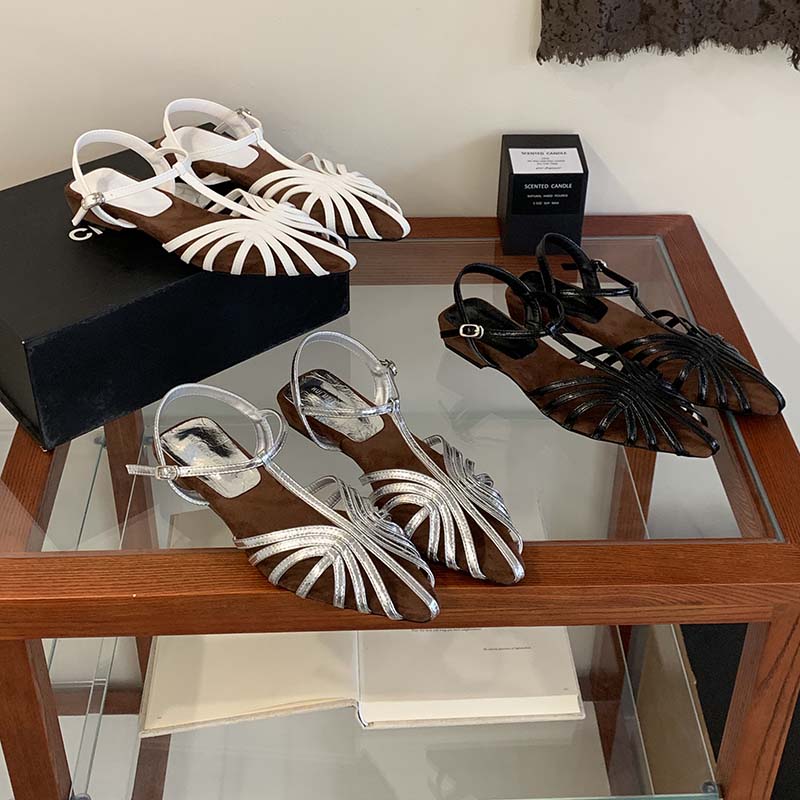 Woven Low Heel Roman Sandals for Women Summer New Fashion Versatile Open Toe Strap Slippers Travel Beach Shoes - Image 3