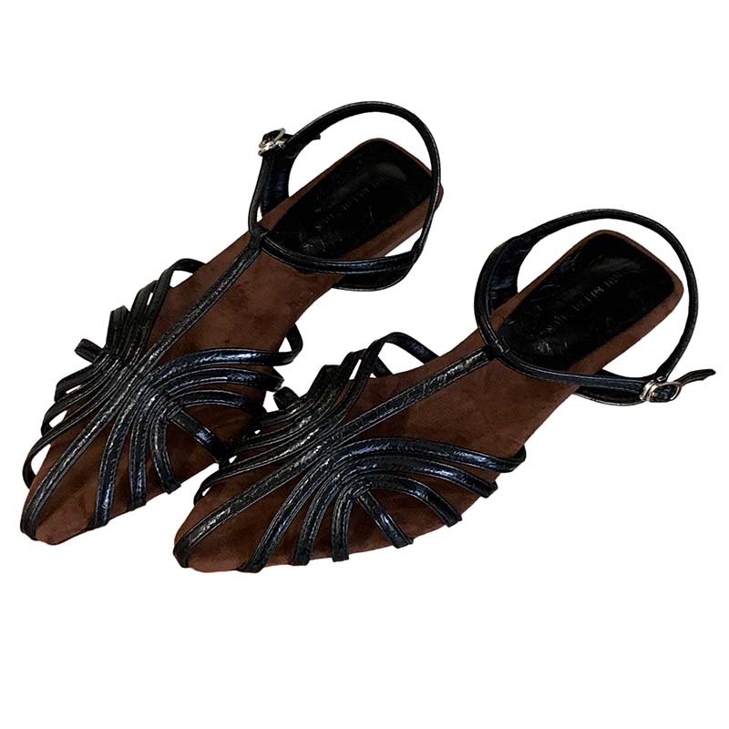 Woven Low Heel Roman Sandals for Women Summer New Fashion Versatile Open Toe Strap Slippers Travel Beach Shoes - Image 5
